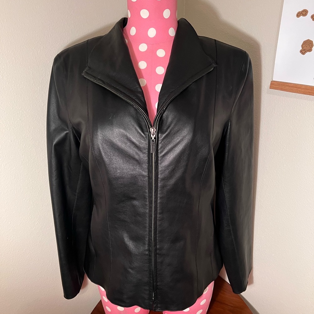 Cole Haan Lambskin Leather Jacket Size 6